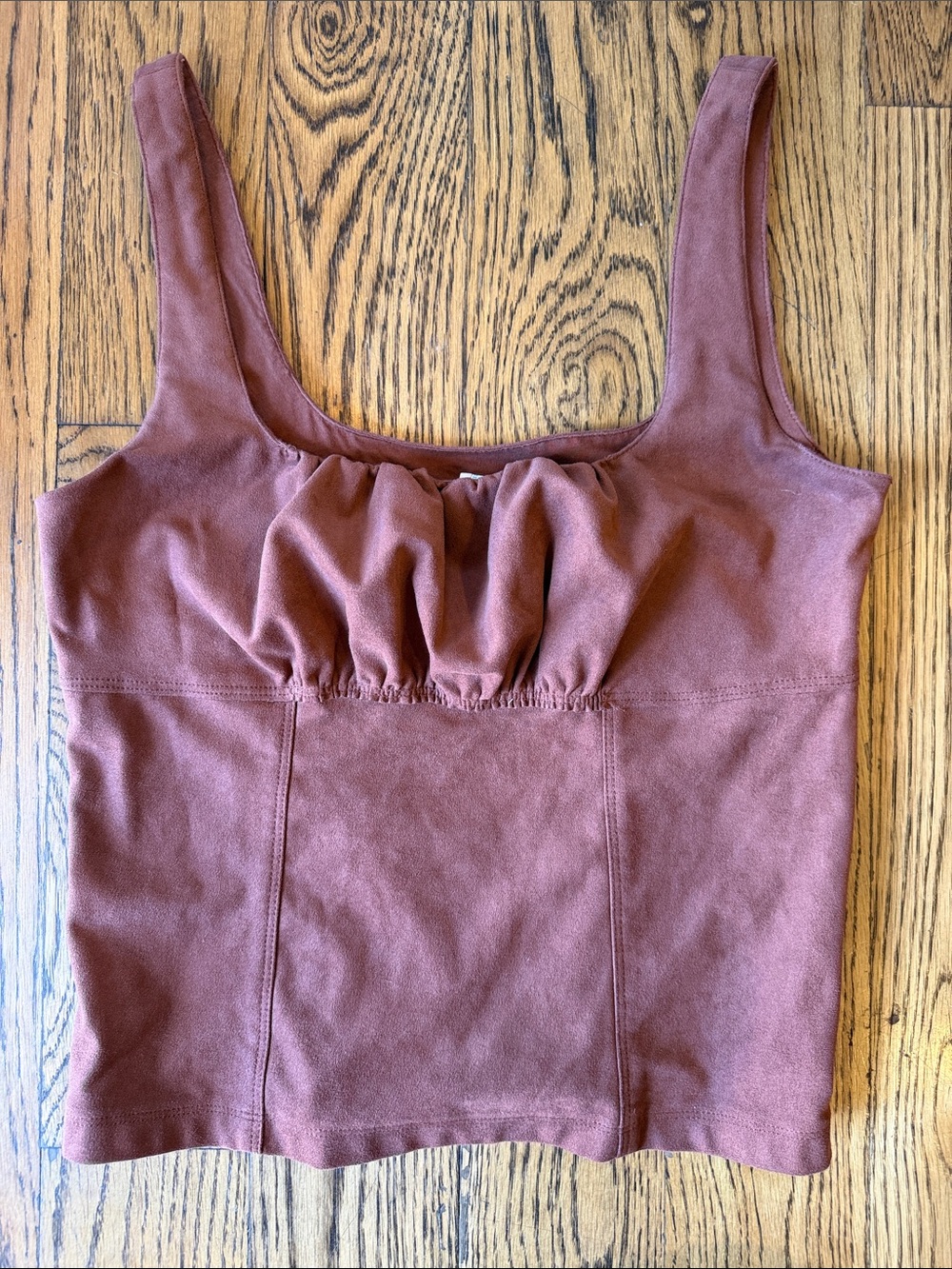 Pilcro Faux-Suede Corset Tank